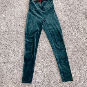 Spanx green velour tights